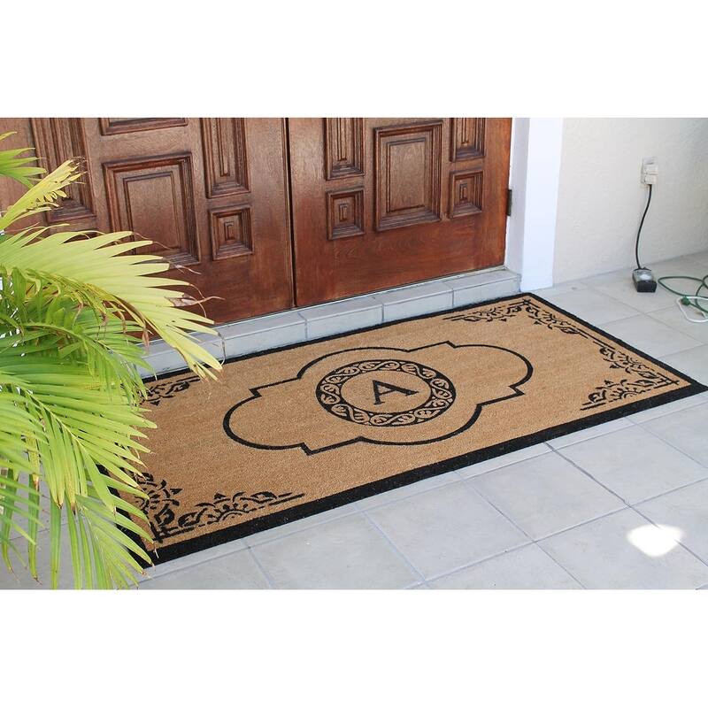 A1HC Natural Coir 36" X 72" Monogrammed Non Slip Welcome Floormats Entrance Coir Double Doormat Monogrammed