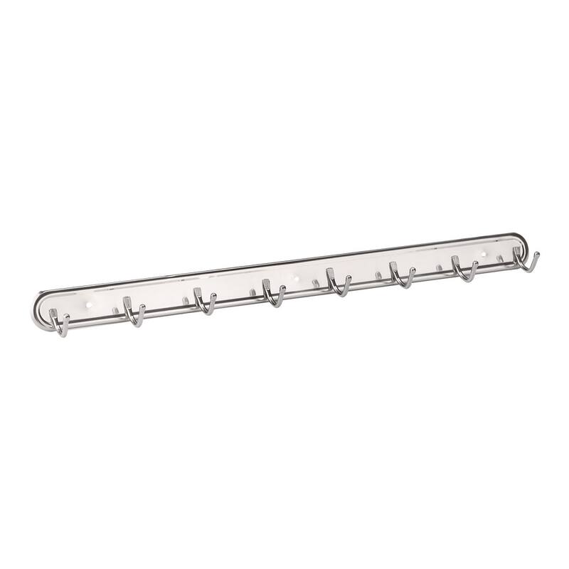 Wall Mounted Hooks Towels Coat Hook Rack Hanger w Screw Fittings - Silver Tone