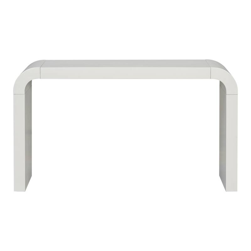 Acacia Veneer Entryway Table Sofa Table with 2 Legs, Minimalist Console Tables Curved Hallway Tables for Living Room