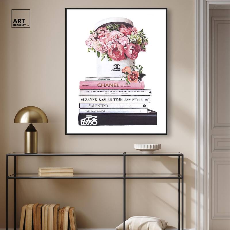 Pretty Roses upon Books Canvas by Art Remedy