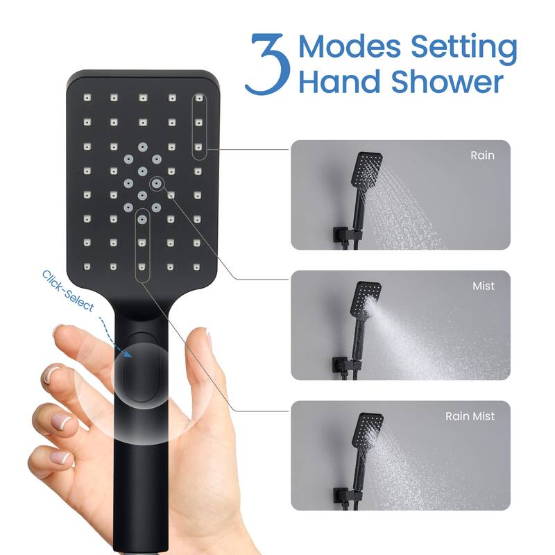 Cube Pressure Balanced 3-Function Shower System with Rough-In Valve