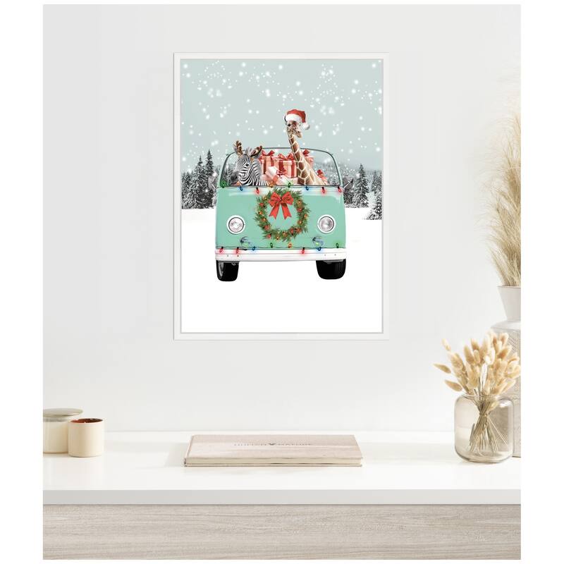 Kate and Laurel Sylvie Framed Canvas Let it Snow 1 by Iulia Emelianteva Julyartprints