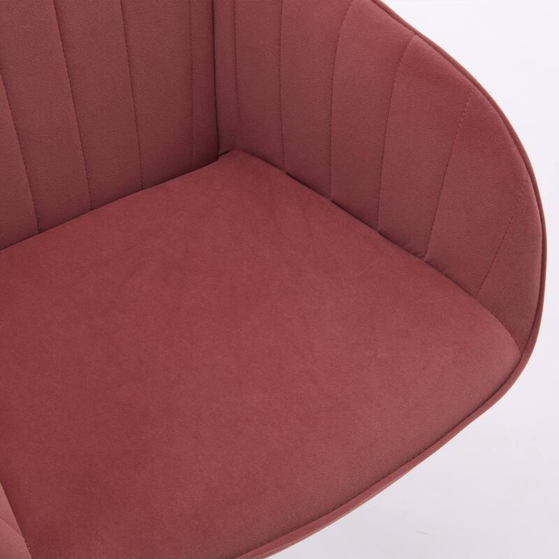 Adjustable Office Chair with Golden Base, Ergonomic Swivel Chair for Long Sitting, Velvet Upholstered Backrest