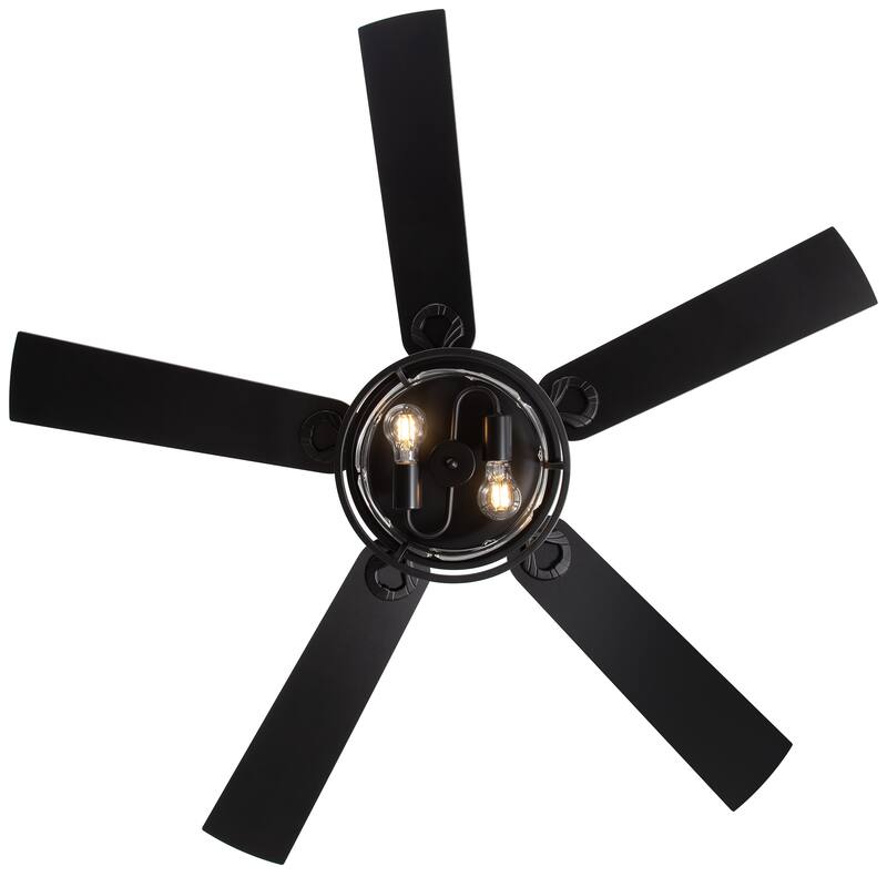 52" Reversible 5-Blade Caged Ceiling Fan with Light and Remote