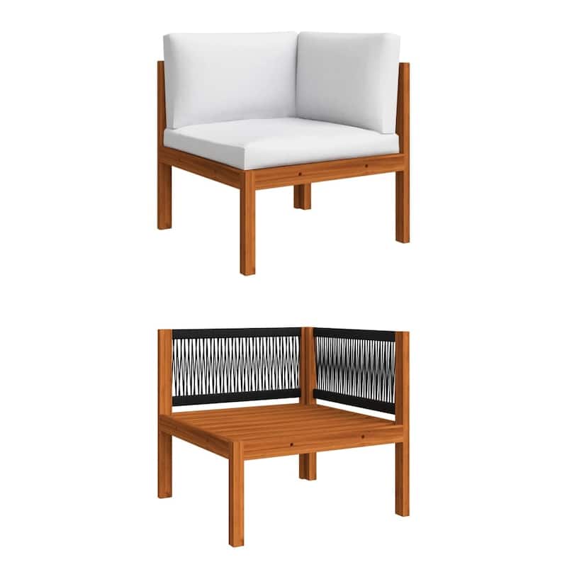 vidaXL Patio Lounge Set Outdoor Sectional Sofa with Cushions Solid Acacia Wood