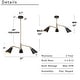 preview thumbnail 5 of 9, Modern Black Gold 3-Light Sputnik Chandeliers Metal Pendant Lights for Dining Room