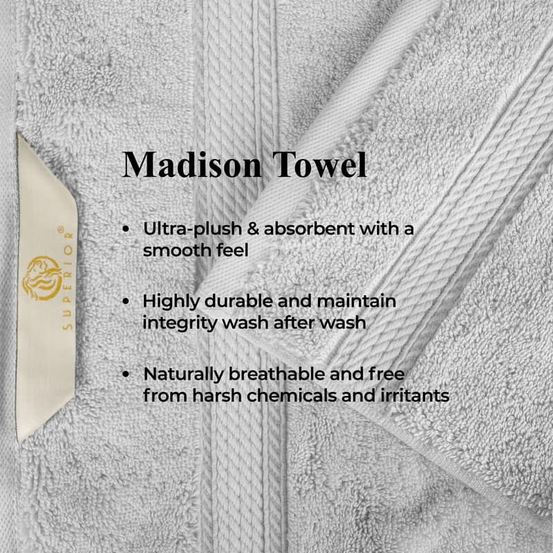 Superior Egyptian Cotton 8 Piece Towel Set Ultra Plush & Absorbent Bath, Hand & Face Towels, Heavyweight Spa Quality