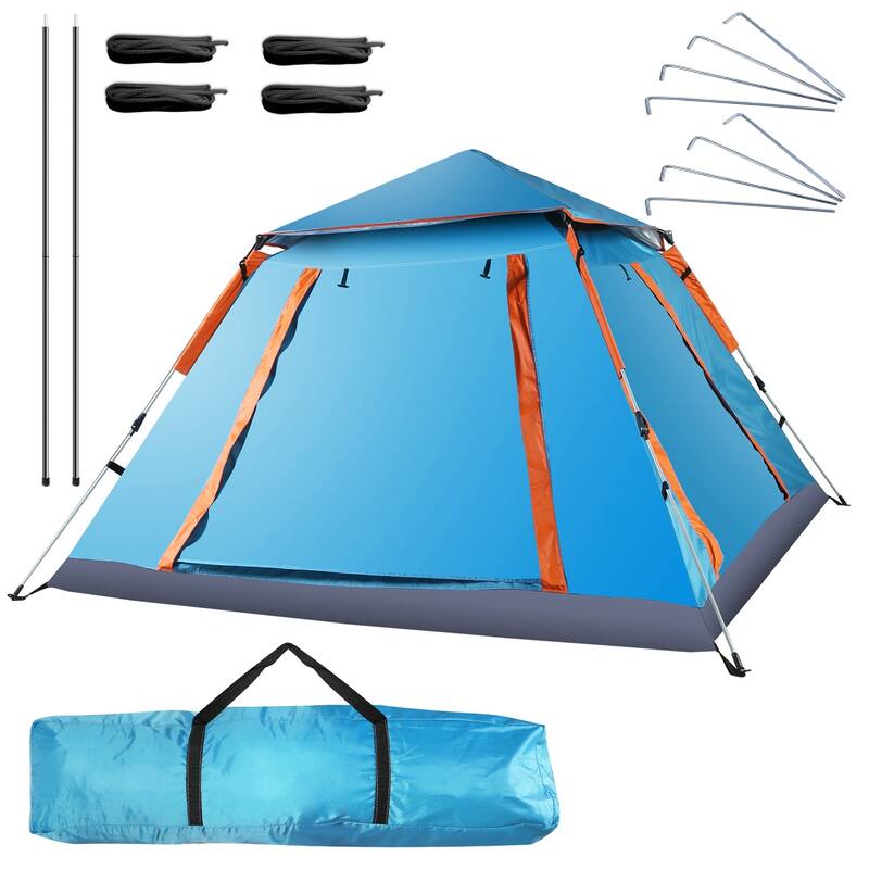 4-5 Person Pop-Up Camping Tent Instant Setup Waterproof Windproof - 84.65x84.65x53.54in