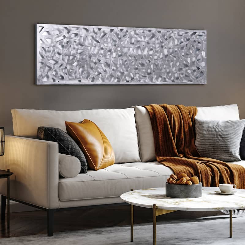 Polished Steel Wall Sculpture Abstract Wall Art with Gold/Silver Leaf