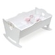 preview thumbnail 1 of 9, Badger Basket Doll Cradle with Bedding and Free Personalization Kit - White Rose - 21" x 13" x 12"