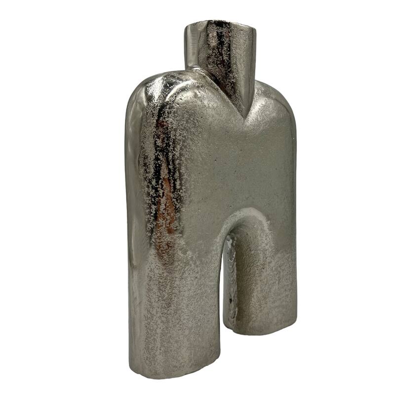 12 Inch Tall Decorative Handmade Aluminum Abstract Modern Flower Vase
