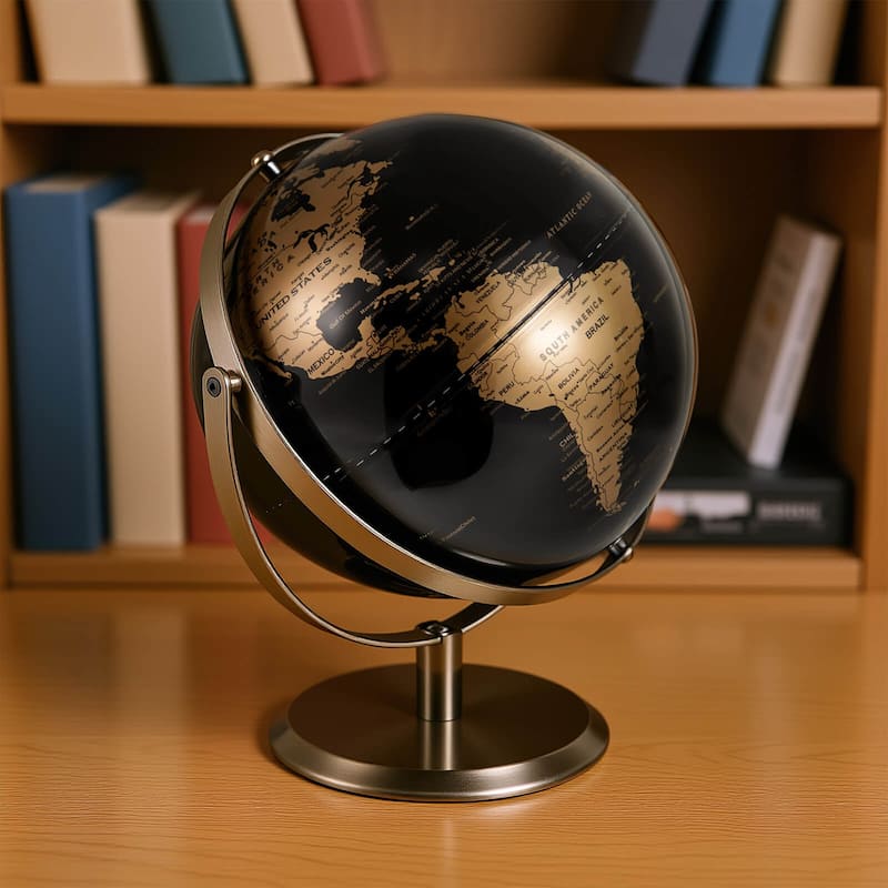 Costway 9-Inch Metallic Black World Globe 720° Rotating Earth Globe - See Details