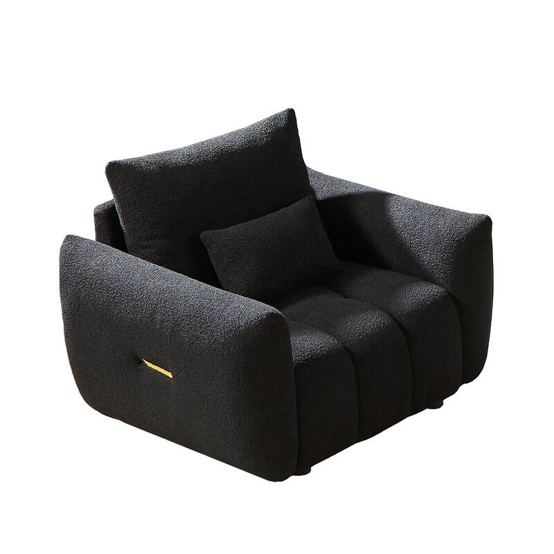 MH39.7''Teddy Fabric Sofa, Modern Lounge Chair, Upholstered with One Pillow for Apartmen