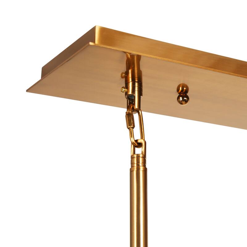 Elver Modern Gold 7-Light Textured Glass Chandelier Luxury Kitchen Island Lights - W31" x H12"