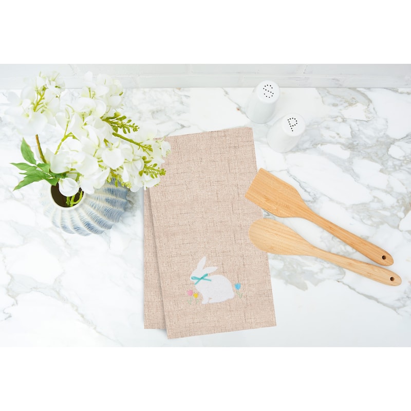 Easter Bunny Rabbit Spring Theme Kitchen Dishtowel