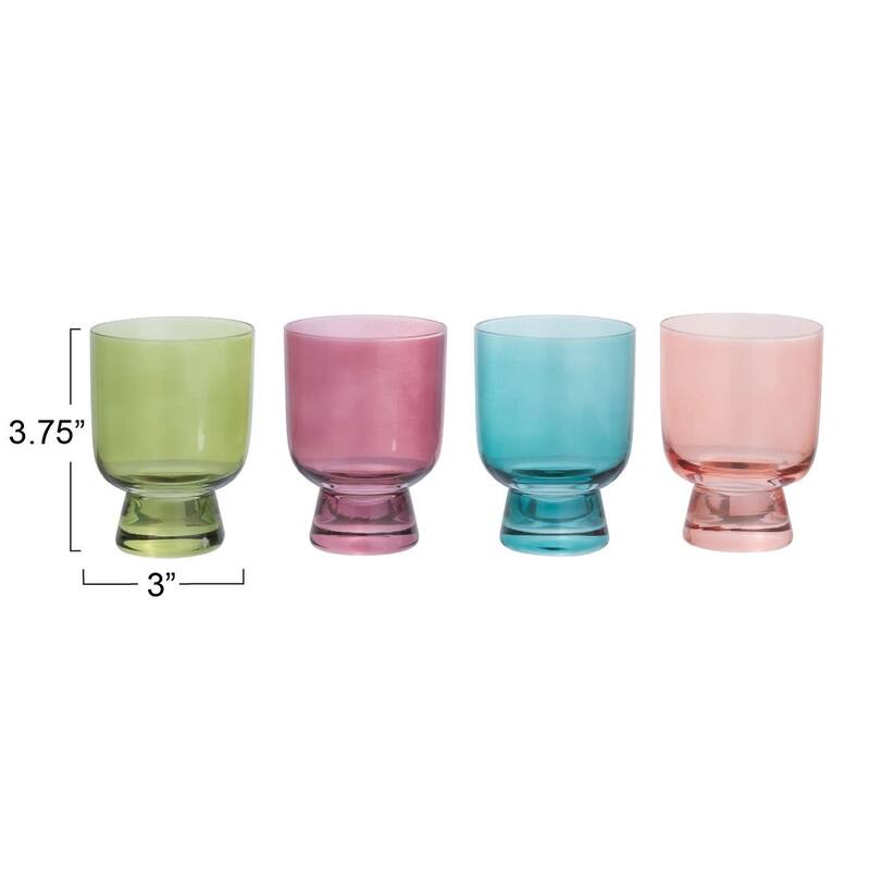 Drinking Glasses - 3.0"L x 3.0"W x 3.9"H