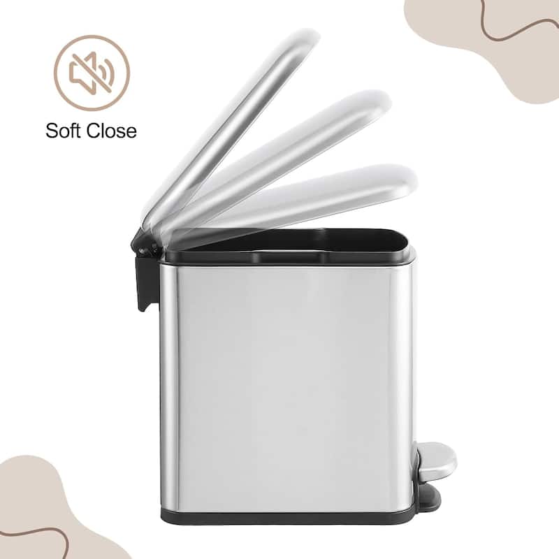 1.6 Gallon Trash Can, 6L Capacity for Home Kitchen Bathroom Bedroom Office