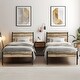 preview thumbnail 12 of 23, VECELO Twin Size Kids Bed Industrial Platform Bed Frame with Wood Headboard,Twin Size Bed Set of 2