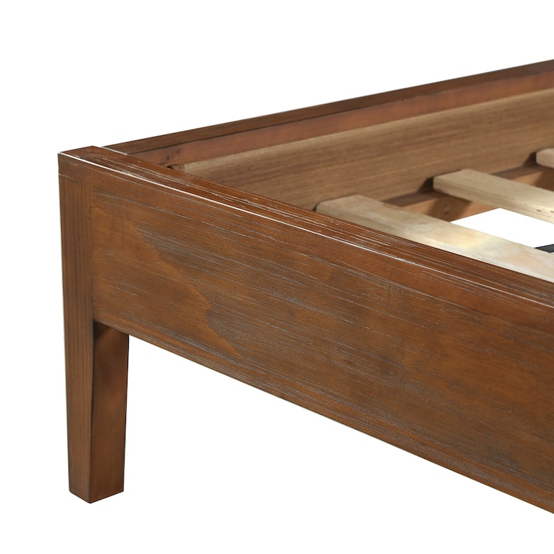 Christopher Knight Home - Oakmere Modern Solid Wood Platform Bed with Upholstered Headboard