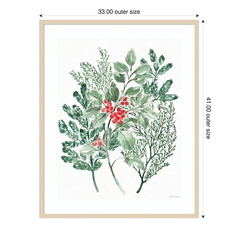 Classic Christmas IV by Beth Grove Wood Framed Wall Art Print - 33 x 41 in