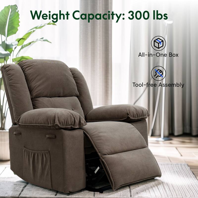 FlexiSpot Massage&Heat Power Lift Recliner Chair for Elderly with 2 Side Pockets,Extended Footrest
