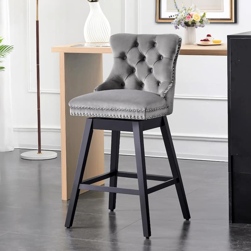 26"/29" Velvet Swivel Counter and Bar Height Stools (Set of 1/2/3/4)