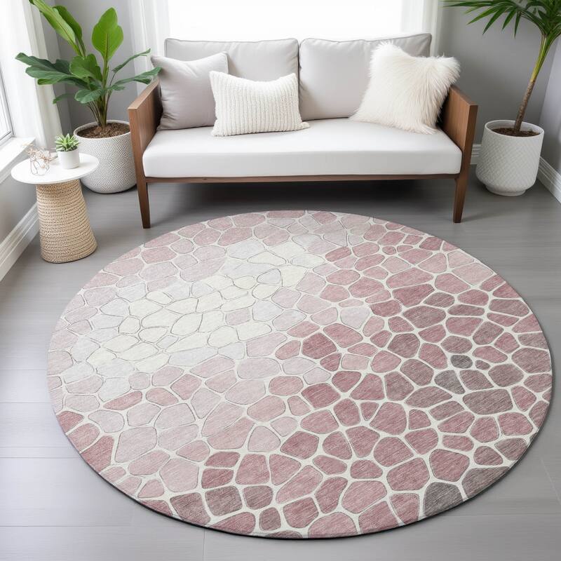 Machine Washable Indoor/Outdoor Contemporary Ombre Chantille Rug