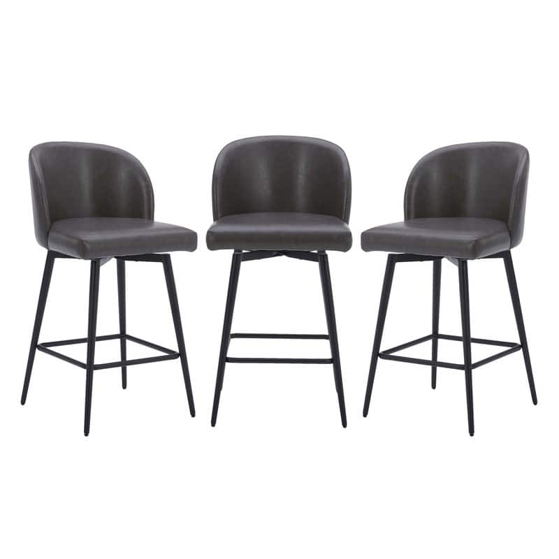 Charlotte Counter Height Swivel Barstool with Metal Legs Set