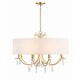 preview thumbnail 1 of 7, Rollins 8 Light Antique Gold Chandelier - 32"W x 24"H 32"W x 24"H