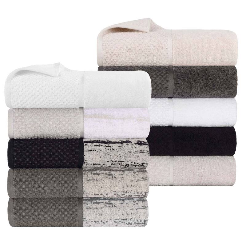 Superior Lodie Cotton Plush Absorbent Jacquard Solid 3 Piece Towel Set