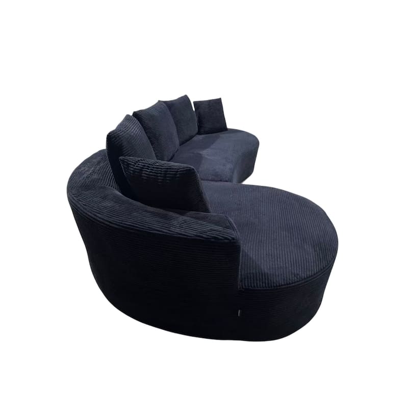 111.55" L-Shaped Corduroy Sectional Sofa, No Assembly Required