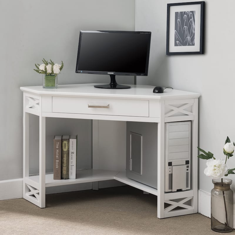 Leick Home Mission Corner Writing Desk - White