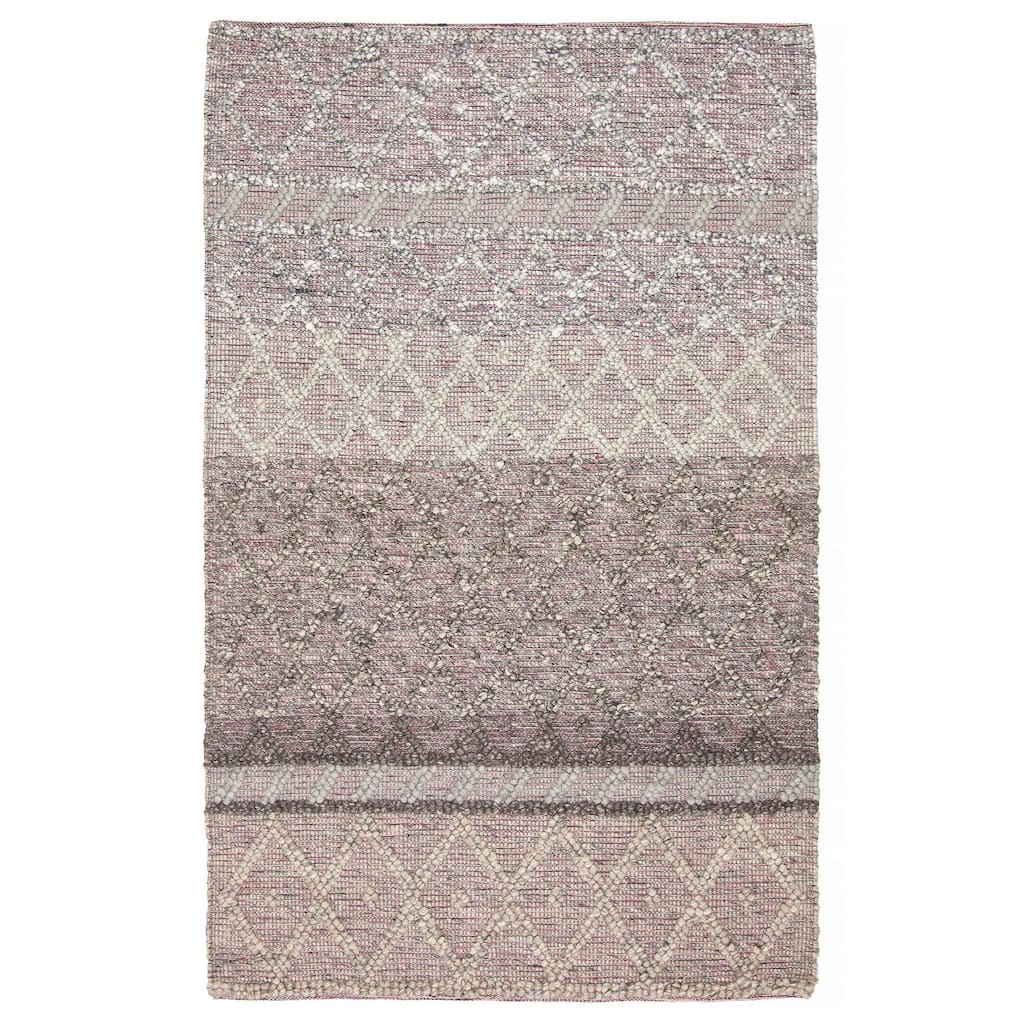 ECARPETGALLERY Braid weave Sienna Grey Wool Rug - 5'1 x 8'2