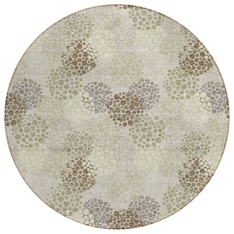 Machine Washable Indoor/ Outdoor Chantille Modern Bubbles Rug
