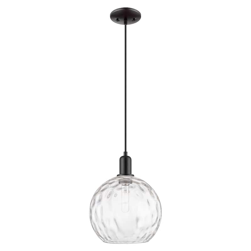 Innovations Lighting Endless Possibilities Arcadia - Athens Water Glass - 1 Light 10" Cord Hung Mini Pendant - Matte Black