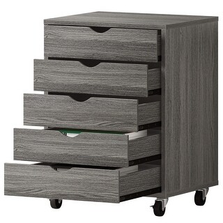 Sampson 18" Wide 5-Drawer Wood Mobile Vertical Filing Cabinet Under Desk Home Office