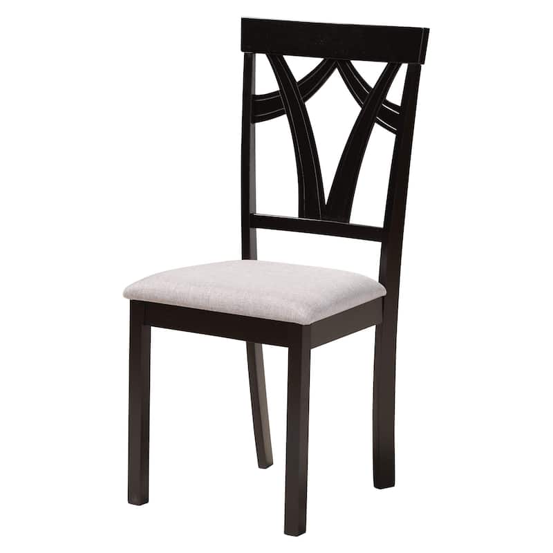 Luise Modern and Contemporary 5-Piece Wood Dining Set-Grey/Dark Brown