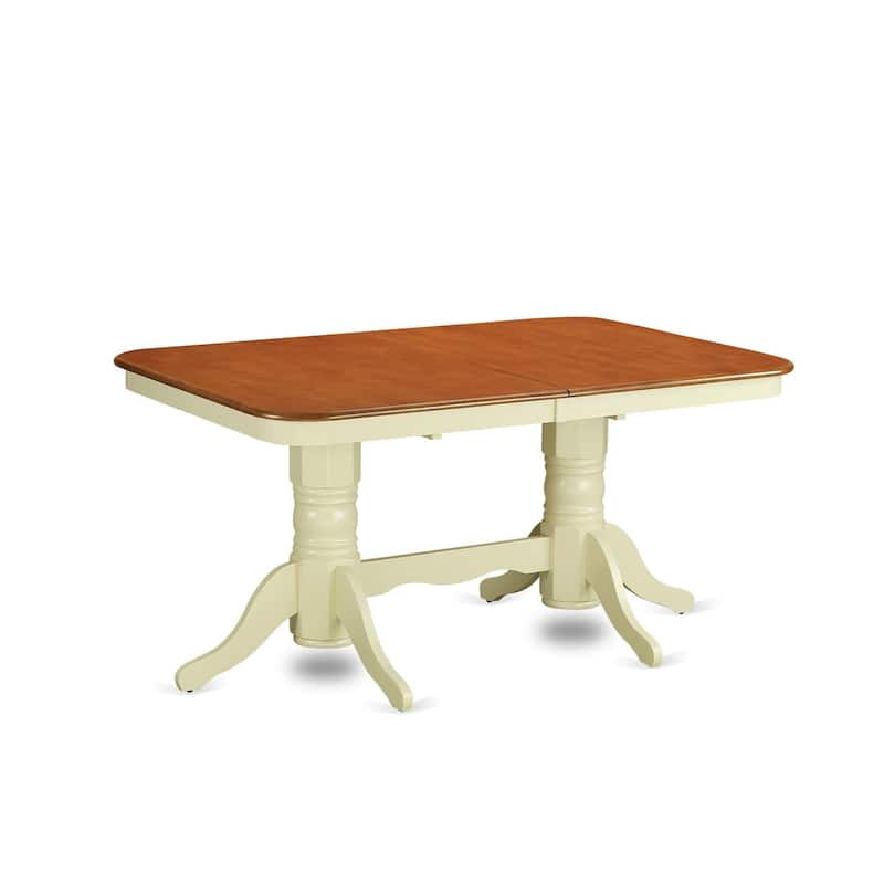 East West Furniture Modern Dining Table Set- a Rectangle Table and Dining Room Chairs, Buttermilk & Cherry (Pieces Option)