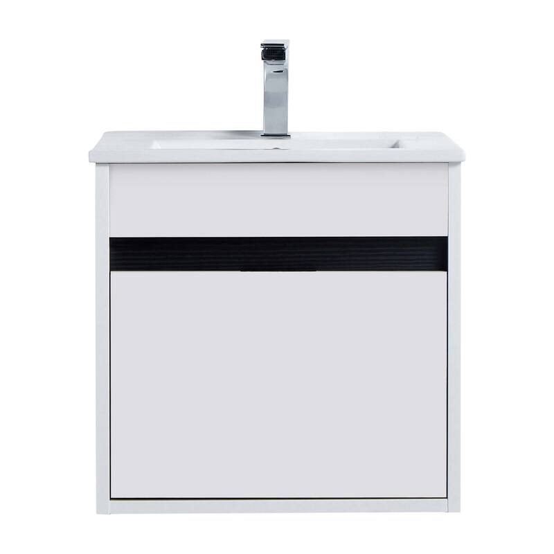 Fine Fixtures - Wall Mount Bathroom Vanity And Sink, Knob Free Design - Alpine Collection -