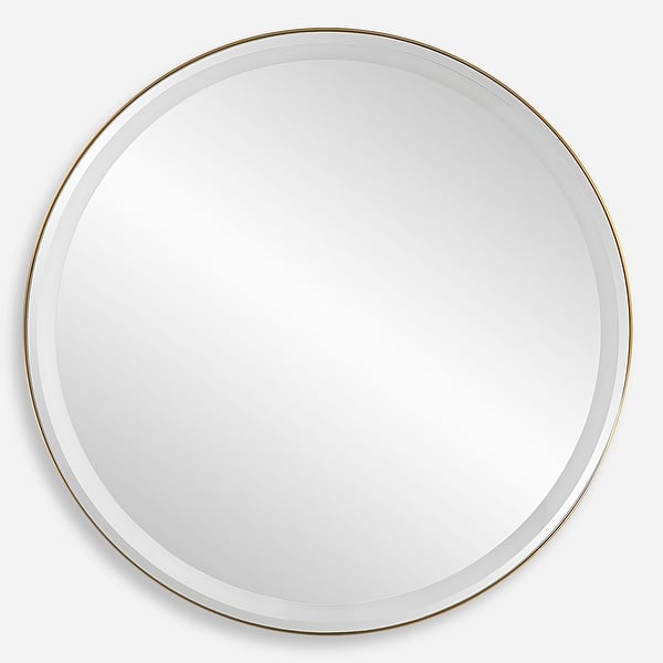slide 2 of 6, Uttermost 09947 Crofton 32" Diameter Circular Flat Accent Mirror Gold