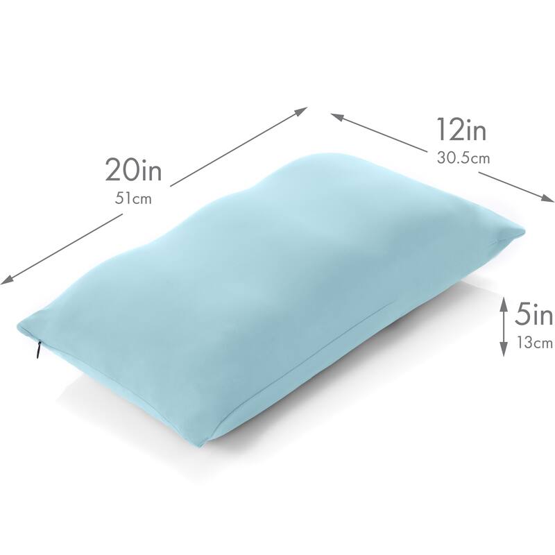 Premium Microbead Pillow, Anti-Aging, Silk like Cover, Sweet Baby Blue