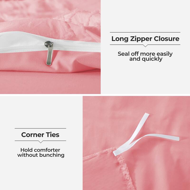 Soft Microfiber Clipped Duvet Cover & Pillowcase Set