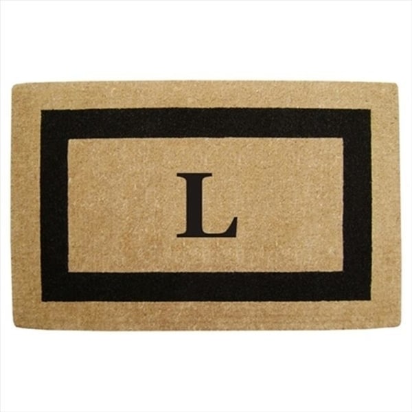 Nedia Home 02080K Single Picture - Black Frame 30 x 48 In. Heavy Duty Coir Doormat - Monogrammed K