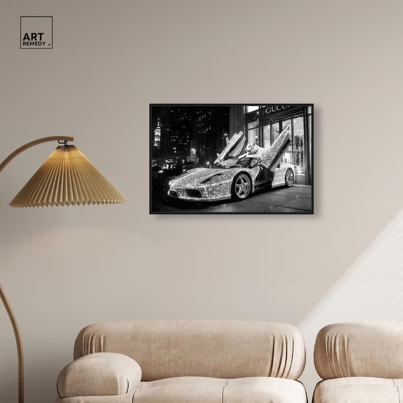 Glistening Tiger and Car Canvas by Art Remedy