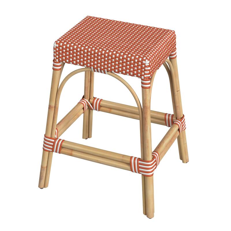 Robias 24.5" Rattan Rectangular Counter Stool