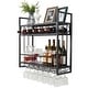 preview thumbnail 1 of 6, Wall Mounted Wine Rack - 32.76"D x 9.84"W x 21.65"H Black