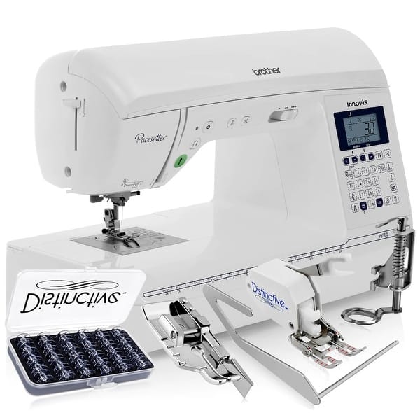 slide 2 of 6, Brother Innov-ís Pacesetter PS500 Computerized Sewing Machine w/ Distinctive Starter Sewing Package LCD Screen/Free Arm/Automatic Needle Threader - White