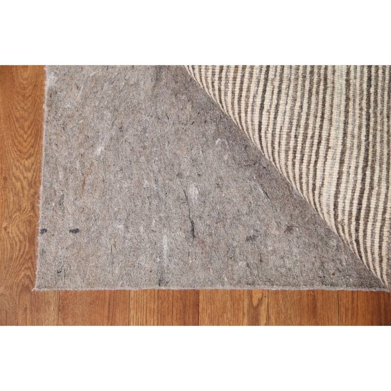 Brown Striped Gabbeh Contemporary Wool Area Rug Handmade - 4'0" x 5'11"