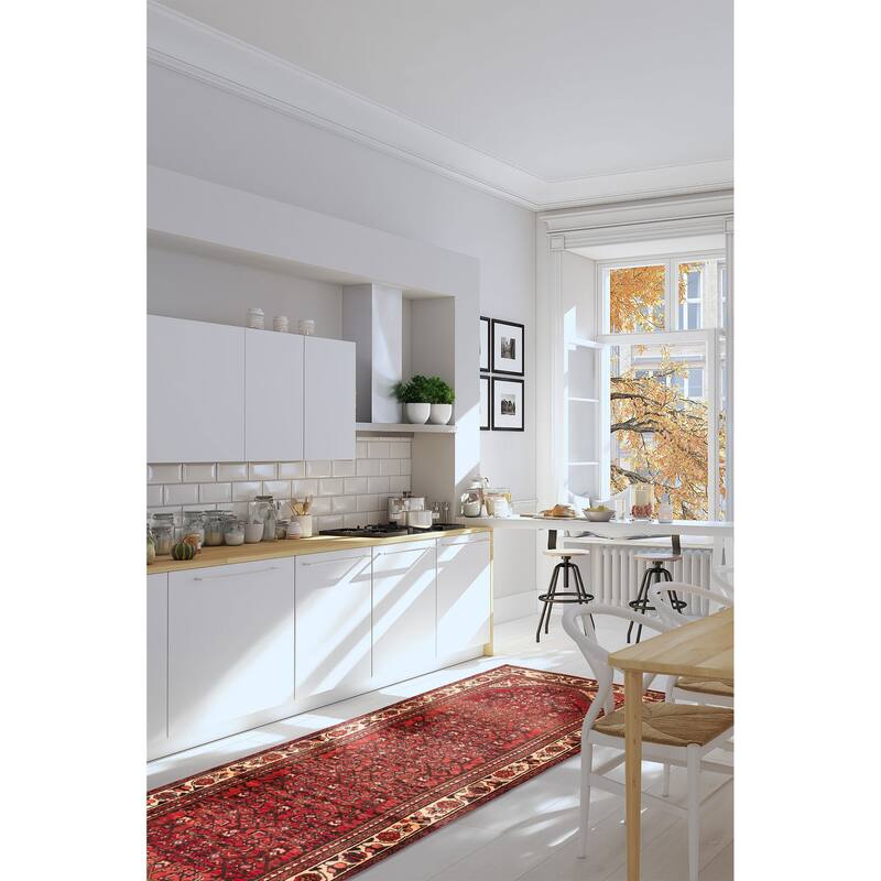 ECARPETGALLERY Hand-knotted Andelz Red Wool Rug - 3'7 x 9'8