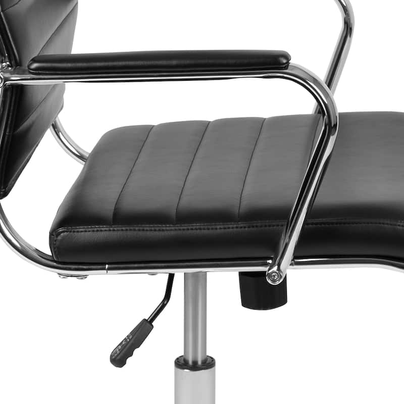 High Back LeatherSoft Contemporary Ribbed Executive Swivel Office Chair